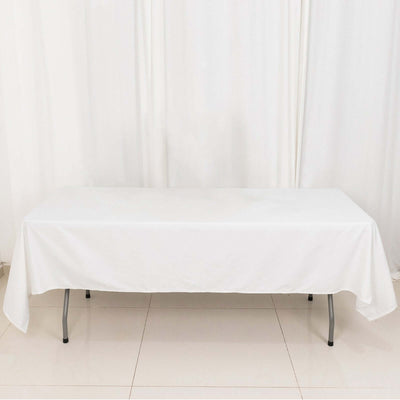 100% Cotton Rectangle Tablecloth 60"x102" White Linen - Soft & Breathable Table Cover
