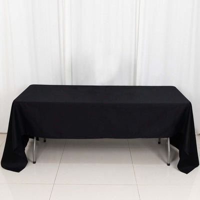 100% Cotton Rectangle Tablecloth 60"x126" Black Linen - Soft & Breathable Table Cover