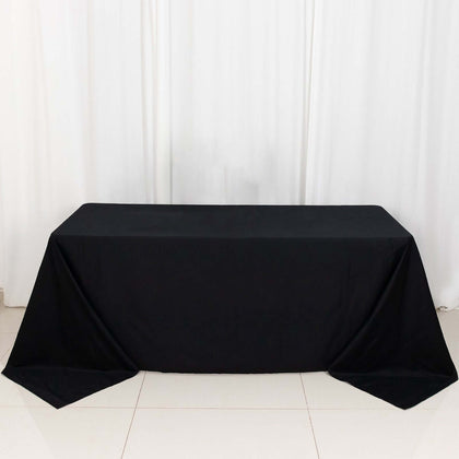 100% Cotton Rectangle Tablecloth 90"x132" Black Linen - Soft & Breathable Seamless Table Cover