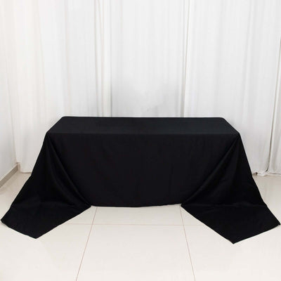 100% Cotton Rectangle Tablecloth 90"x156" Black Linen - Soft & Breathable Seamless Table Cover