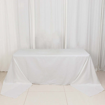 100% Cotton Rectangle Tablecloth 90"x156" White Linen - Soft & Breathable Seamless Table Cover for Stylish Tablescapes