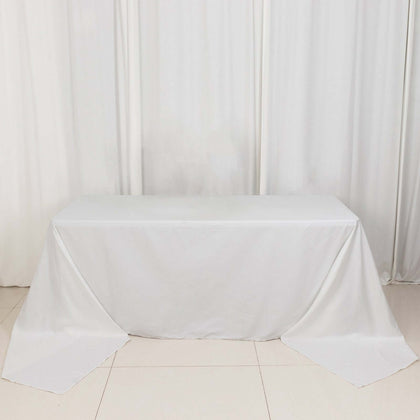 100% Cotton Rectangle Tablecloth 90"x156" White Linen - Soft & Breathable Seamless Table Cover for Stylish Tablescapes