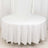Round white table with a tablecloth on a plain background