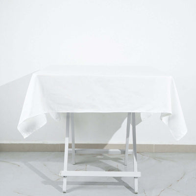 100% Cotton Square Tablecloth 54"x54" White Linen - Soft & Breathable Table Cover for Stylish Tablescapes