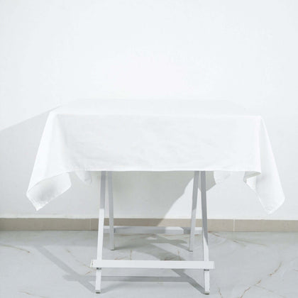100% Cotton Square Tablecloth 54"x54" White Linen - Soft & Breathable Table Cover for Stylish Tablescapes