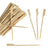 Bamboo skewers in various sizes on a white background