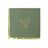 Elegant green wedding invitation with gold foil accents and custom text.