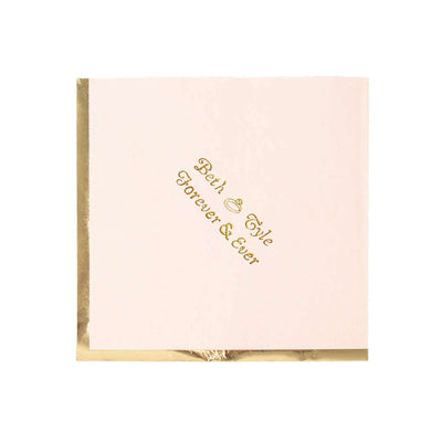 100-Pack Paper Cocktail Napkins 2-Ply Personalized Small Emblem with Gold Foil Edge 13"x13" - Custom Dinner Napkins
