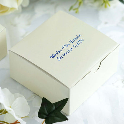 100 Pack Personalized Mini Cake Wedding Favor Gift Boxes 4"x4"x2"
