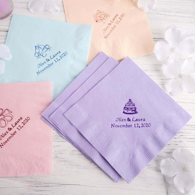 100-Pack Paper Cocktail Napkins Personalized Large Emblem - Custom Napkins for Special Occasions