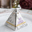 Marble-patterned pyramid favor box with ribbon for weddings or events. #whtbkgd
