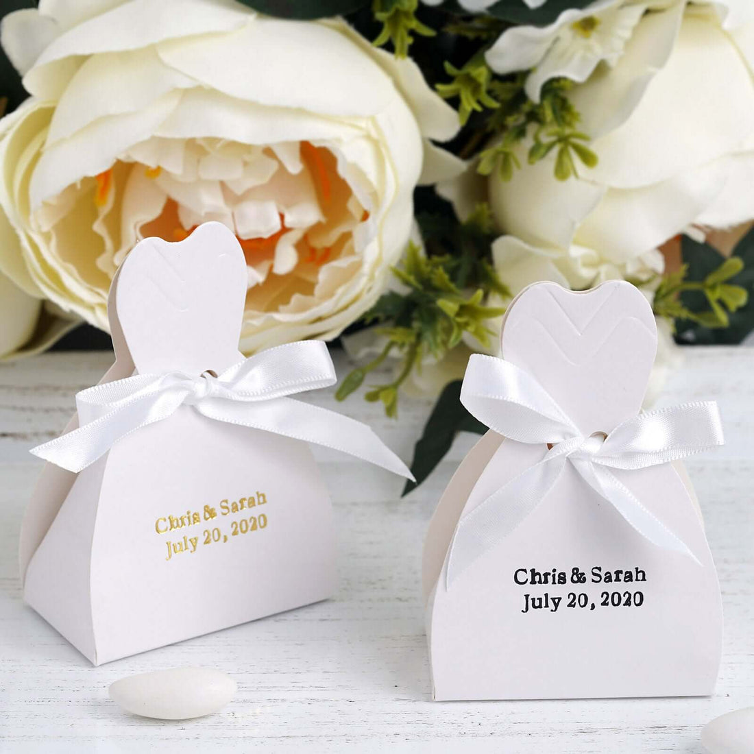 100-Pack Wedding Dress Favor Boxes