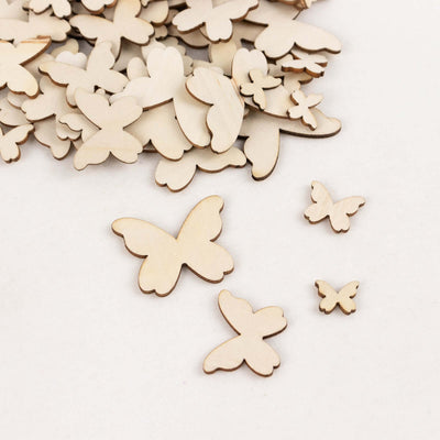 100-Pack Wood Butterfly Confetti, DIY Craft Wood Slices - Smooth and Versatile for Arts & Crafts