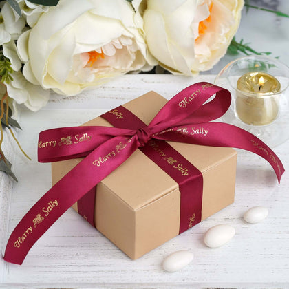 Personalized Continuous Satin Ribbon Roll For Wedding Party Favors 100 Yards 7/8"