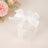 Clear gift box with a white ribbon on a soft background.