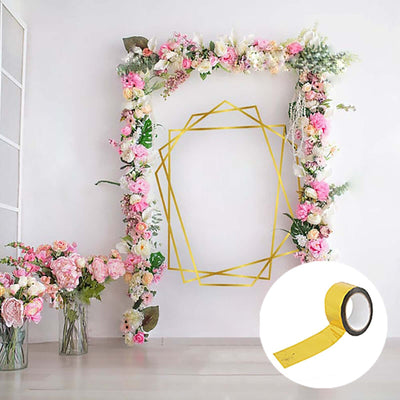 Gold Metallic Film Tape Adhesive, DIY Floral Wrap Craft Decor Tape - Polyester with Acrylic 100 Yds 2"