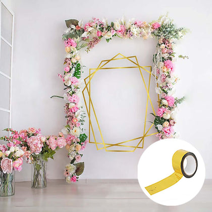 Gold Metallic Film Tape Adhesive, DIY Floral Wrap Craft Decor Tape - Polyester with Acrylic 100 Yds 2"