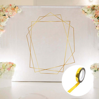 Gold Metallic Film Tape Adhesive, DIY Floral Wrap Craft Decor Tape - Polyester with Acrylic 100 Yds 3/8"