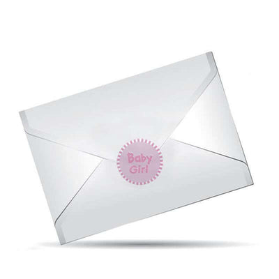 100pcs Round Pink Baby Girl Baby Shower Favor Envelope Stickers 1"