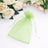 Green organza gift bag with drawstring closure