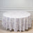 Round floral tablecloth in soft lavender on a white background