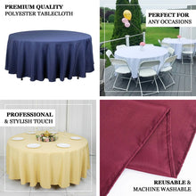 108inch Beige 200 GSM Seamless Premium Polyester Round Tablecloth