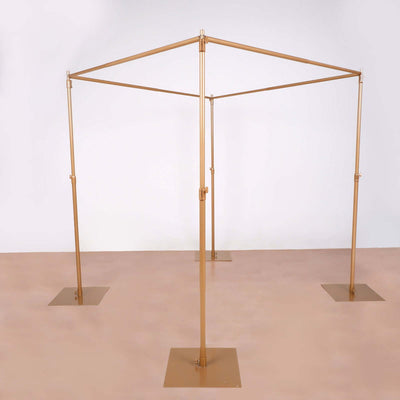 Gold Metal DIY Photography Backdrop Stand, Wedding Arch Canopy Tent 10ft 4-Post