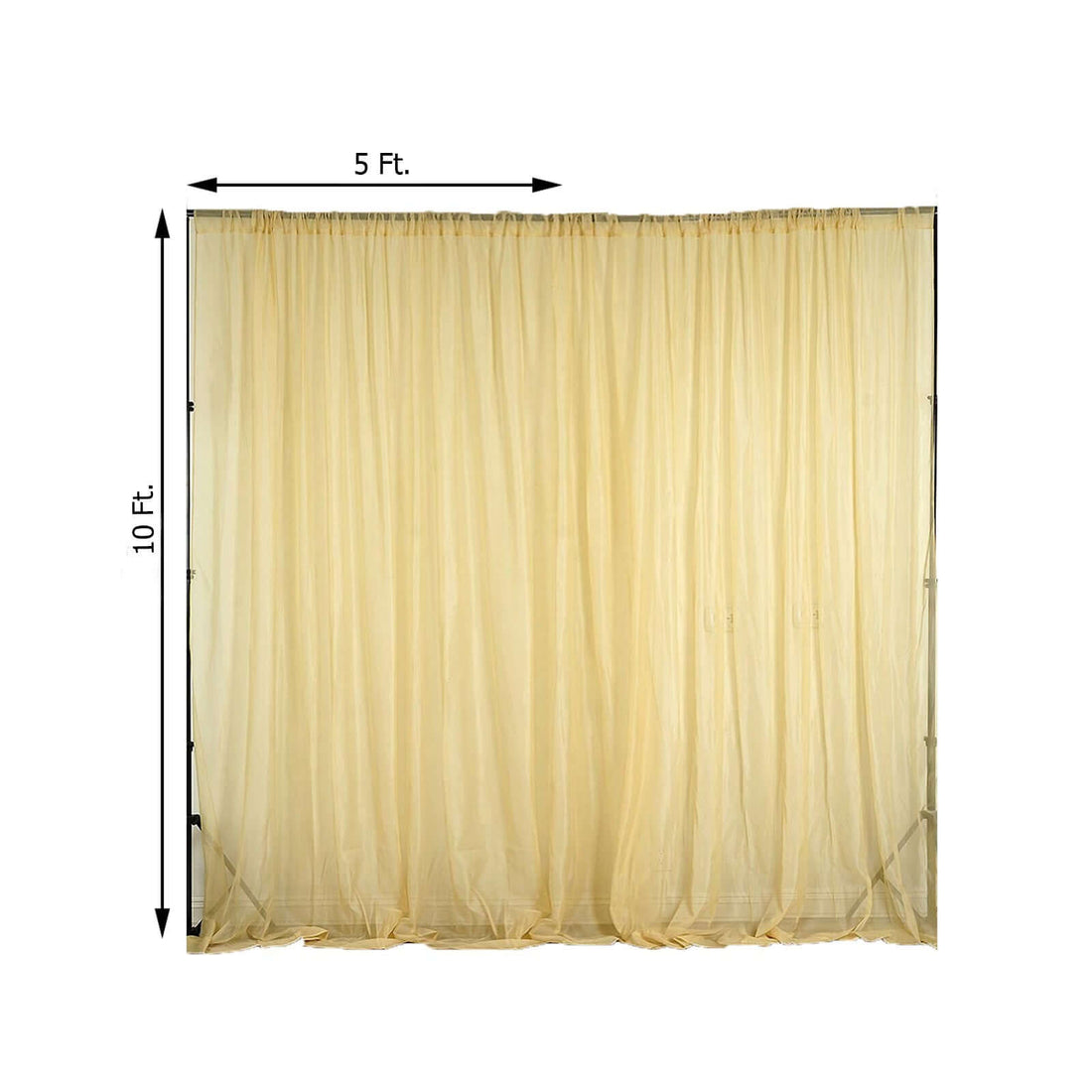Champagne Chiffon Backdrop Drape Curtain 10ftx10ft | eFavormart