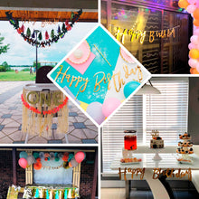 10ft Pre-Strung Metallic Gold Foil Happy Birthday Banner, Party Photo Backdrop 
