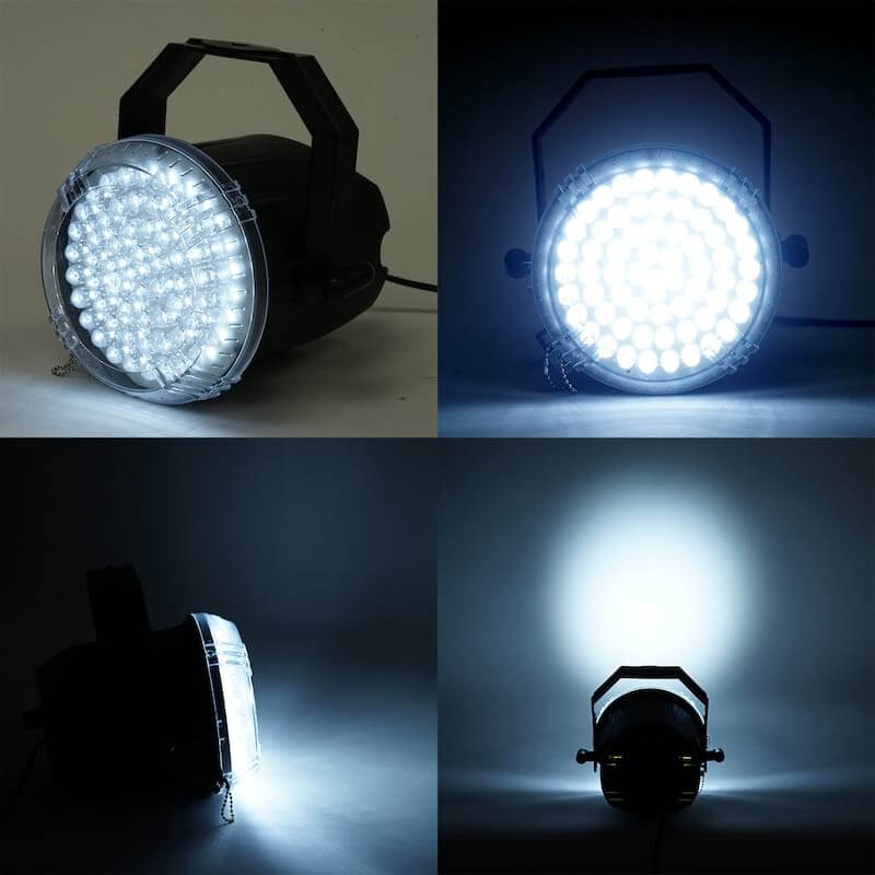 LED stage lighting fixture with bright white light output.