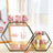 Decorative dessert display with cupcakes and layered treats in a stylish stand.