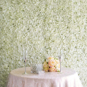 Cream UV Protected Hydrangea Flower Wall Mat Backdrop - 4 Artificial Panels 11 Sq ft.