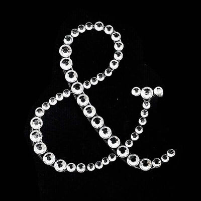 12 Pack Clear Rhinestone Monogram Letter Jewel Sticker Self Adhesive DIY Diamond Decor 1.5"
