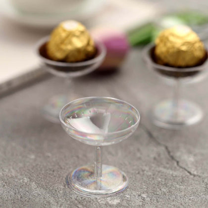 12-Pack Plastic Dessert Cup Candy Dishes 2" Clear - Mini Treat Party Favor Pedestal Stands