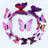 Colorful decorative butterflies arranged in a circular pattern. #whtbkgd