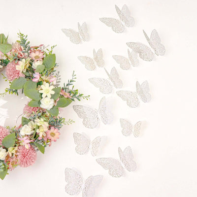 12-Pack 3D White Butterfly Wall Decals, DIY Removable Mural Stickers Cake Decorations - Versatile and Eye-Catching Design