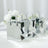 Silver gift bags with handles on a soft background.