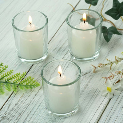 12-Pack Glass Votive Candle Holders 2.5" Clear - Tealight Holder Set for Weddings and Events