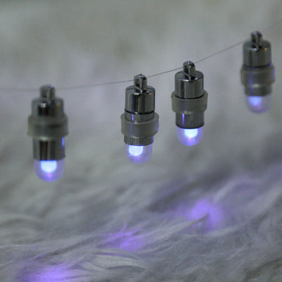 12-Pack LED Balloon Lights Purple - Bullet Shape Waterproof Filler Lights with String