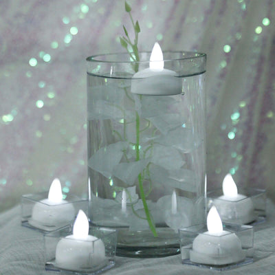 12-Pack LED Tealight Candles Flameless Cool White - Floating Waterproof Lights for Décor