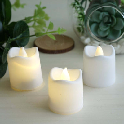 12-Pack LED Tealight Candles White Design - Flameless Mini Votive Battery Operated Lighting
