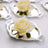 Decorative silver trays with white roses arranged elegantly.