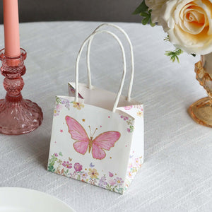 Floral butterfly gift bag on a table setting