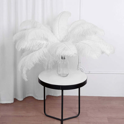 12 Pack White Natural Plume Ostrich Feathers Centerpiece Filler 24"-26"