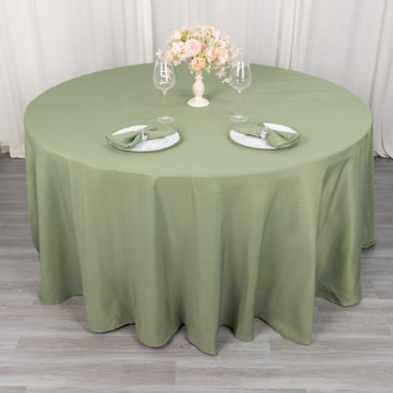 Elevate Your Event with the Dusty Sage Green Polyester Round Tablecloth
