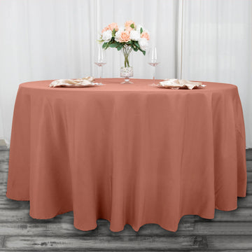 Elevate Your Event with the Terracotta (Rust) Round Tablecloth