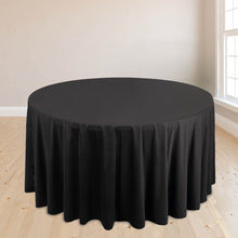 120inch Black Premium Scuba Round Tablecloth, Wrinkle Free Polyester Seamless Tablecloth