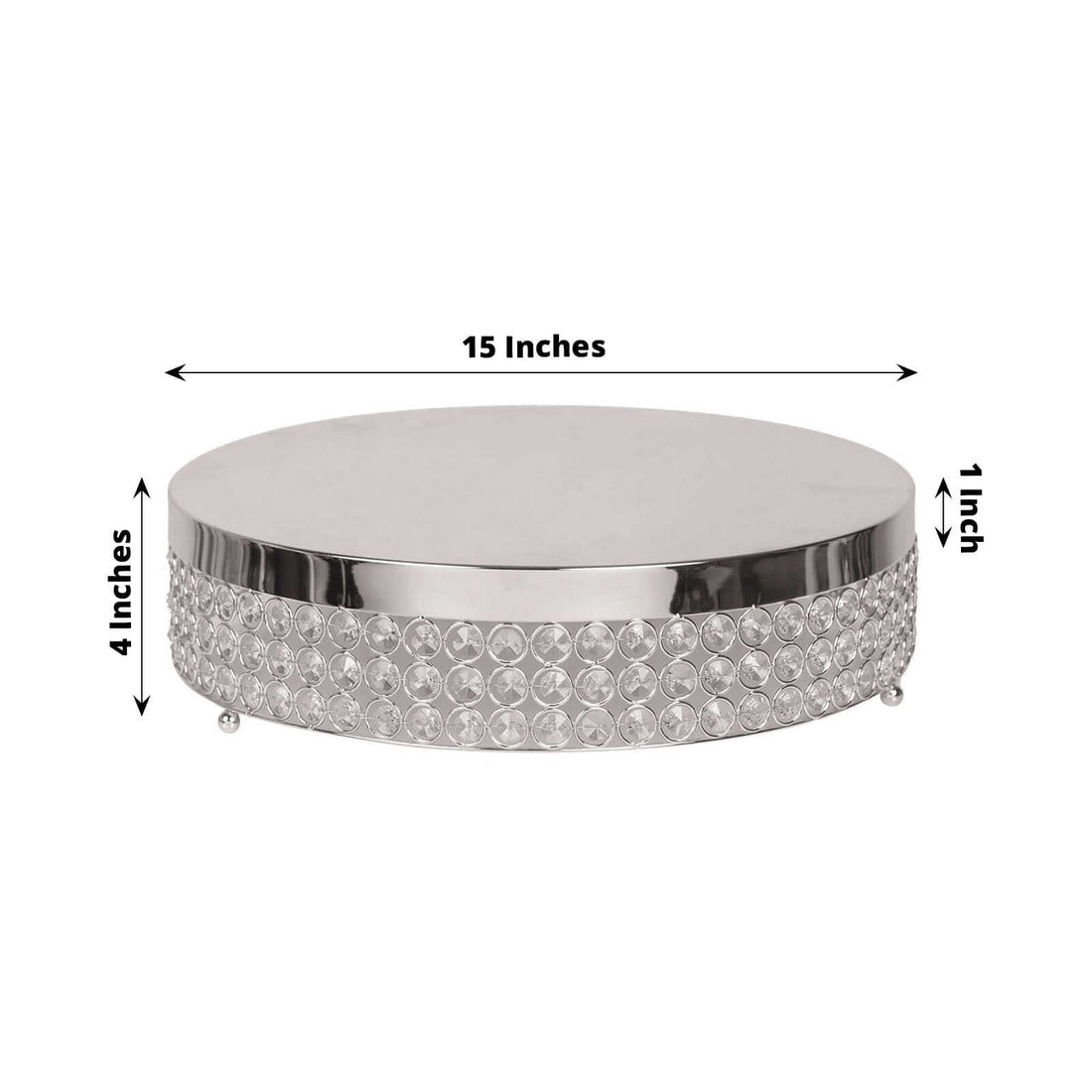 Silver Crystal Beaded Cake Stand 16