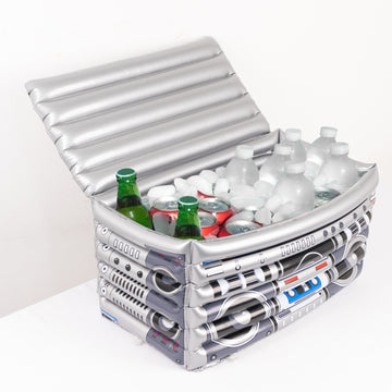 Make a Statement with the Silver Inflatable Boom Box Cooler