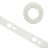 Clear double-sided tape roll and strip on a white background